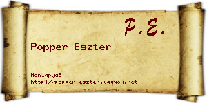 Popper Eszter névjegykártya